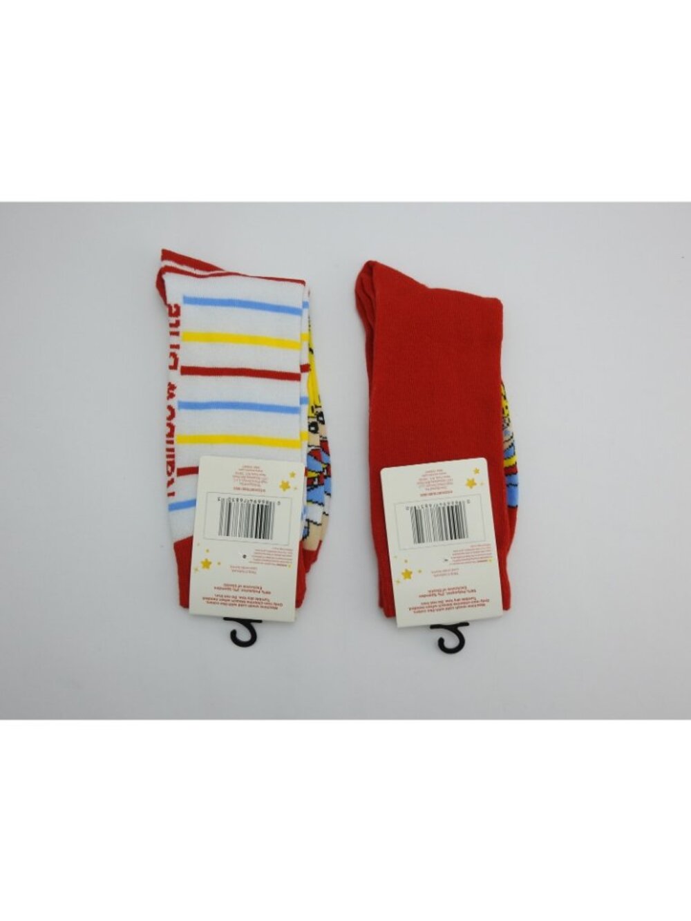New Rainbow Brite Crew Socks Lot 2 NWT Adult Rainbow & Stripes Shoe Size 6½-12 - Picture 2 of 4